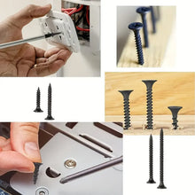 Load image into Gallery viewer, 50Pcs M3.5 Black Cross Flat Head Sheet Metal Screws Drill Wood Carbon Steel Screws Suitable For Wood Furniture Maintenance