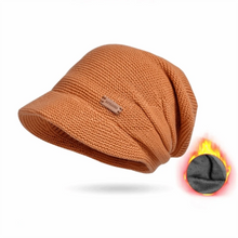 Load image into Gallery viewer, Fashion Soft Knitted Hat Fleece Lined Thickened Beanies Keep Warm Short Brim Ear Protection Outdoor