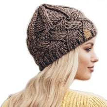 Load image into Gallery viewer, Autumn and Winter Knitted Hat with Retro Style Diamond Grid Knitted Yarn, Men's and Women's Fashion Hats