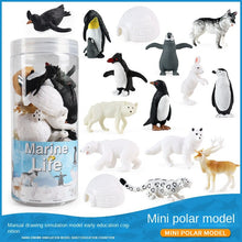 Load image into Gallery viewer, Barrel Mini Polar Animal Model Set Animal Toys Penguin Polar Bear Igloo Ornaments