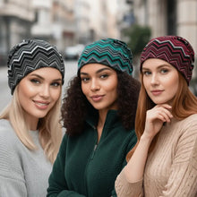 Load image into Gallery viewer, Contrasting Colors Pullover Hat Multifunctional Scarf Pullover Hat Casual Hedging Cap Plaid Print Keep Warm Women's Pile Hat