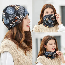 Load image into Gallery viewer, Multifunctional Cartoon Knitted Woolen Scarf Windproof Cold-proof Cover Head Cap Keep Warm Thickened Bib Twist Cap Women