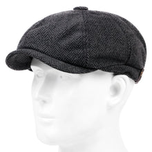 Load image into Gallery viewer, Men Women Wool Newsboy Caps Herringbone Flat Caps Coffee British Gatsby Caps Autumn Winter Warm Woolen Hats Gorras