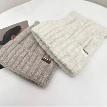 Load image into Gallery viewer, Solid Color Fleece-lined Warmth Knitted Beanies Hip Hop Cat Ear Female Beanie Caps Outdoor Anti-cold Ladies Casual Cap