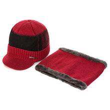Load image into Gallery viewer, 2/1PC Winter Hats Knit Cap Men And Women Velvet Hat Coral Fleece Scarf Outdoor Riding Hat Warm Plus Velvet Neck Protect Cap