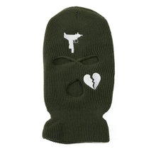 Load image into Gallery viewer, Unisex 3 Hole Winter Knitted Hat Outdoor Sports Full Face Cover Ski Mask Warm Knit Cap Balaclava for Adult Love Heart logo