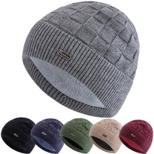 Load image into Gallery viewer, New Unisex Winter Hat Plush Fur Lined Warm Small Square Style Soft Beanie Hats For Men Women Thicken Ski Sports Knitted Hat
