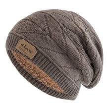 Load image into Gallery viewer, Unisex Beanie Hats For Men Women Outdoor Ski Sports Winter Hat Letter Label Decor Plush Fur Lined Warm Knitted Hat