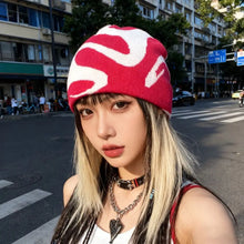 Load image into Gallery viewer, Pullover Design Knitting Beanies Fashion Trend Outdoor Warm Jacquard Hats Neutral Knitted Vintage Style Knitted Hat