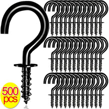 Load image into Gallery viewer, 50/500Pcs Screw Hook Cup Ceiling Hooks Multifunctional Heavy Duty Wall Mount Plastic Dipping Iron Screw-in Hanging Plants Holder