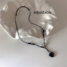 Load image into Gallery viewer, Adjustable Y2K Butterfly Black Love Heart Necklace for Women Kpop Vintage Punk Goth Egirl Harajuku Unusual Pendant Necklaces