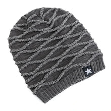 Load image into Gallery viewer, New Unisex Slouchy Winter Hats Add Fur Lined Men And Women Warm Beanie Cap Casual Five-pointed Star Decor Winter Knitted Hats