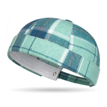 Load image into Gallery viewer, Large Checkered Melon Skin Tang Hat Breathable Adjustable Round Top Beanies Hat Docker Cap Plaid Landlord Hat Brimless Hat
