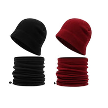Load image into Gallery viewer, New Polar Fleece Hat Scarf Set Windproof Coldproof Pullover Cap Warm Ear Protection Cap Unisex