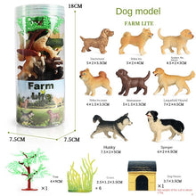 Load image into Gallery viewer, Mini Dog Toy Model Barrel Golden Retriever Shiba Inu Husky Set Cake Car Decoration Children's Educational Toys