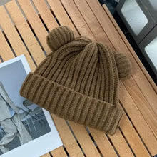 Load image into Gallery viewer, Cute Bear Ear Outdoor Knitted Hat Hooded Windproof Hat Scarf Set Thickened Winter Balaclava Face And Ear Protection
