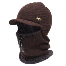 Load image into Gallery viewer, Autumn and winter men's cold resistant and warm woolen hat, cycling knitted hat, neck and ear protection integrated cotton hat