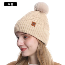 Load image into Gallery viewer, Men's / Women's Outdoor Warm Fleece-lined Knitted Hats Winter Cold-proof Double-layer Stocking Cap One/three-piece Set Skullies
