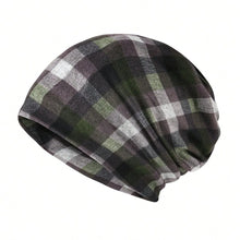 Load image into Gallery viewer, Pullover Hat Plaid Print Scarf Pullover Hat Turban Hats Multifunctional Keep Warm Women's Pile Hat