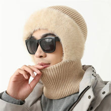 Load image into Gallery viewer, Comfortable Full Cover Style Men Balaclava Hat Windproof Thicken Winter Warm Hat Solid Color Keep Warm Knit Beanie Hat Outdoor