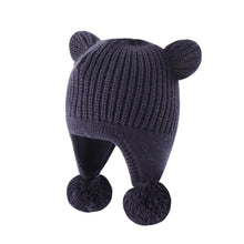 Load image into Gallery viewer, Cute Soft Winter Hat Fleece Lined Warm Fabric Toddler Beanie 2 Cute Ears Warm Fleece Hat Winter Season
