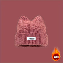 Load image into Gallery viewer, Lady Cat Ear Beanies with Cat Ears and Elastic - Soft Winter Warmth, Cute Cat Ears, Casual Outfit ,Christmas gift