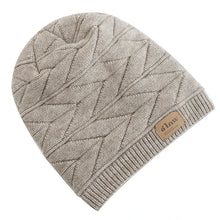 Load image into Gallery viewer, Unisex Beanie Hats For Men Women Outdoor Ski Sports Winter Hat Letter Label Decor Plush Fur Lined Warm Knitted Hat