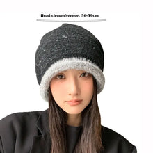 Load image into Gallery viewer, Trendy Korean Style Knitted Hat Versatile Thickened Plus Size Hat Comfortable Fit Flattering Cap Autumn Winter