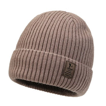 Load image into Gallery viewer, 1pc Winter Warm Beanie Knitted Cap Large Brim,Solid Color, Versatile Unisex Style,Plush Lining for Winter,Suitable for Adults