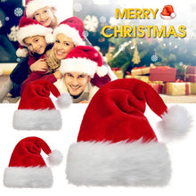 Load image into Gallery viewer, Christmas Santa Hat For Adults And Kids Unisex Velvet Cozy Long Plush Red Xmas Hats 2025 New Year's Holiday Party Supplies
