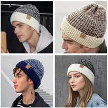 Load image into Gallery viewer, New Unisex Two-Tone Winter Hats Add Fur Lined Men And Women Fashion Warm Beanie Cap Casual Winter Knitted Hats