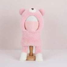 Load image into Gallery viewer, Keep Warm Children's Balaclava Hat Thick Warm Integrated Ear Protection Neck Scarf Windproof Warm Knitted Cap Headgear