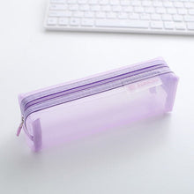Load image into Gallery viewer, Pencil Case Cute Solid Color Transparent Pencil box School Student pen bag Supplies