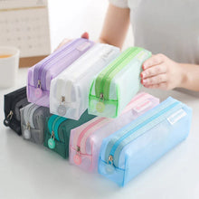 Load image into Gallery viewer, Pencil Case Cute Solid Color Transparent Pencil box School Student pen bag Supplies