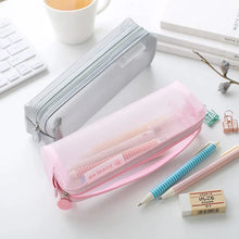 Load image into Gallery viewer, Pencil Case Cute Solid Color Transparent Pencil box School Student pen bag Supplies