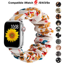 Load image into Gallery viewer, Scrunchie Strap for Apple watch band 44mm 40mm iWatch 42/38mm Elastic Nylon Solo Loop smart bracelet applewatch serie 5 43 SE 6