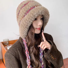 Load image into Gallery viewer, Fashion Dopamine Knitted Woolen Hat Windproof Thickened Beanies Cap Keep Warm Coldproof Ear Protection Cap for Women
