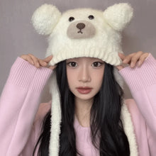 Load image into Gallery viewer, Fashion Cold-proof Faux Fur Beanies Hat Thicken Cold Protection Winter Anti Cold Hat Cute Knitted Bobble Cap Women Accessories