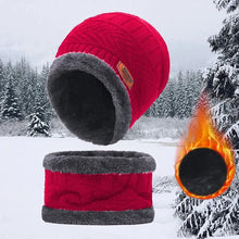 Load image into Gallery viewer, Winter Hat For Men Fleece Scarf Women Neck Leather Knitted Cap Thick Wool Neck Warmer Balaclava Ski Mask Skullies Beanies