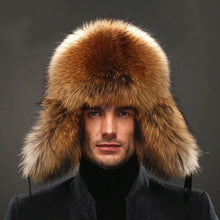 Load image into Gallery viewer, Hot high-end luxury fur hat Men's fox fur hat Lei Feng cap ear cap fur necessary hat Real fur hat 100% Sheepskin top fox hat