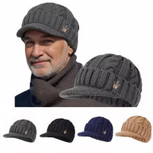 Load image into Gallery viewer, Big Size 65cm Keep Warm Beanies for Men Outdoor Short Brim Duck Tongue Cap Winter Plush Thick Fried Dough Twists Knitting Hat