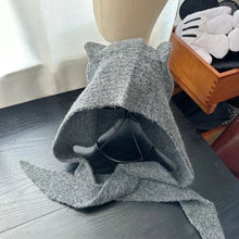 Load image into Gallery viewer, Cute Korean Style Scarf Hat Niche Knitted Bomber Hat Integrated Versatile Retro Balaclava Hats Women Autumn Winter