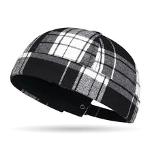 Load image into Gallery viewer, Large Checkered Melon Skin Tang Hat Breathable Adjustable Round Top Beanies Hat Docker Cap Plaid Landlord Hat Brimless Hat