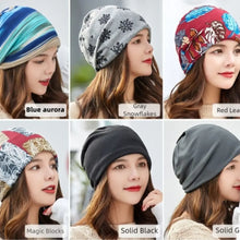 Load image into Gallery viewer, Multifunctional Cartoon Knitted Woolen Scarf Windproof Cold-proof Cover Head Cap Keep Warm Thickened Bib Twist Cap Women