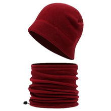 Load image into Gallery viewer, New Polar Fleece Hat Scarf Set Windproof Coldproof Pullover Cap Warm Ear Protection Cap Unisex