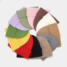Load image into Gallery viewer, 1pc Unisex Autumn Winter Warm Beanie Hats,Solid Color Stretch Knitted Crochet Beanies Hat Caps,Suitable for Daily Wear,Outdoor