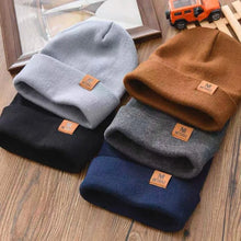 Load image into Gallery viewer, Unisex Autumn Winter Riding Hat Knitted Cuffed Beanie Hats Warm Cycling Cap for Skiing Camping Traveling