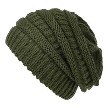 Load image into Gallery viewer, Stylish Solid Color Warm Knitted Hat Soft Elastic Windproof Winter Knit Beanies Keep Warm Without Brim Knit Slouchy Beanie Adult