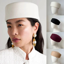 Load image into Gallery viewer, Retro Flight Attendant Ball Hat Women's 100% Wool Felt Beret Party Charming Hat Wedding Cocktail Party Medicine Box Hat