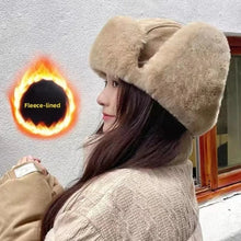 Load image into Gallery viewer, Fashion Thick Bomber Hat with Ear Flaps Waterproof Winter Hat Faux Fur Keep Warm Russian Cap Female